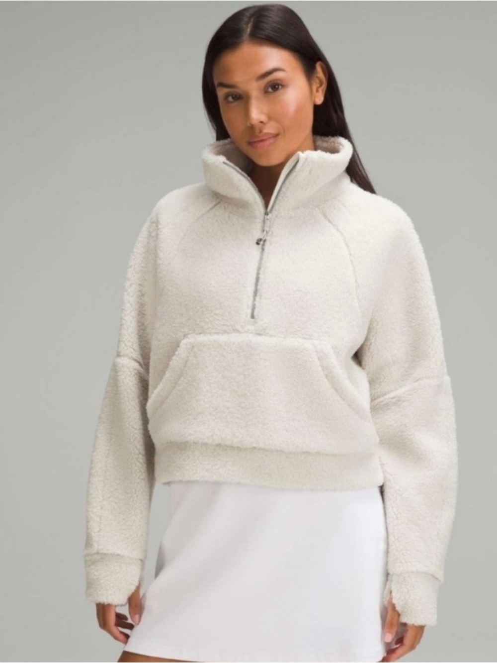 Lululemon Half-Zip Sherpa Pullover Jacket - Cream